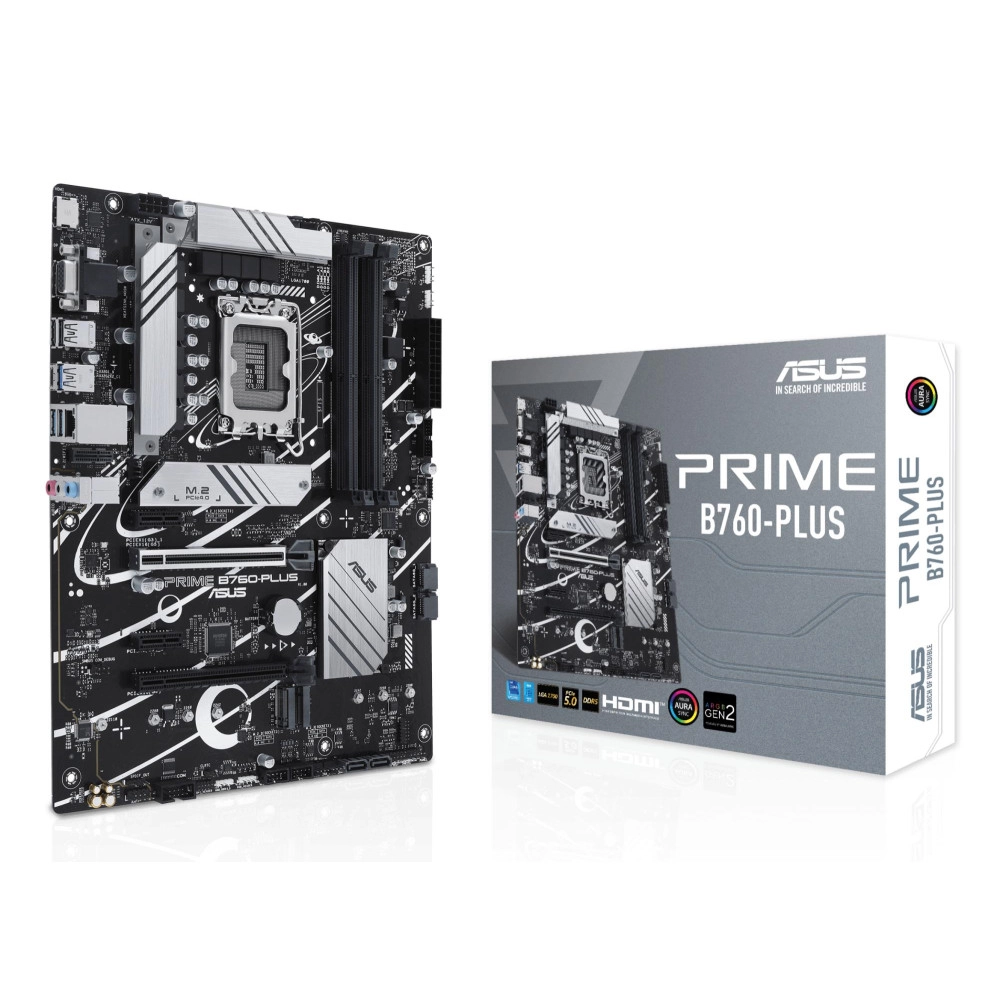 Mainboard|ASUS|Intel B760 Express|LGA1700|ATX|Memory DDR5|Memory slots 4|2xPCI-Express 3.0 1x|1xPCI-Express 4.0 16x|1xPCI-Express 5.0 16x|3xM.2|1x15pin D-sub|1xHDMI|1xDisplayPort|2xUSB 2.0|3xUSB 3.2|1xUSB-C|1xRJ45|3xAudio port|PRIMEB760-PLUS