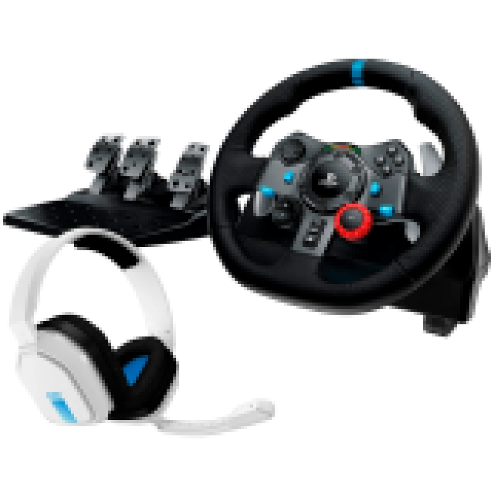 LOGITECH G29 Driving Force Racing Wheel for PS + Astro A10 - WHITE