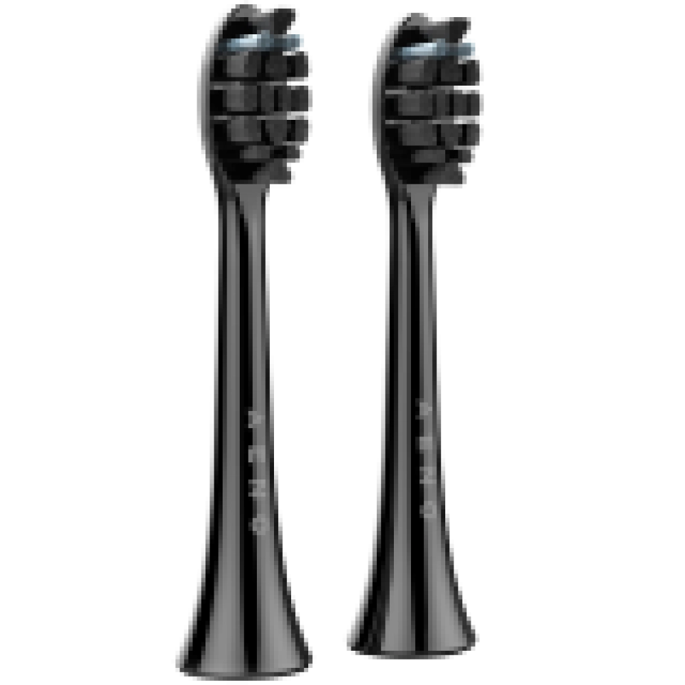 AENO Replacement toothbrush heads, Black, Dupont bristles, 2pcs in set (for ADB0004/ADB0006 and ADB0003/ADB0005)