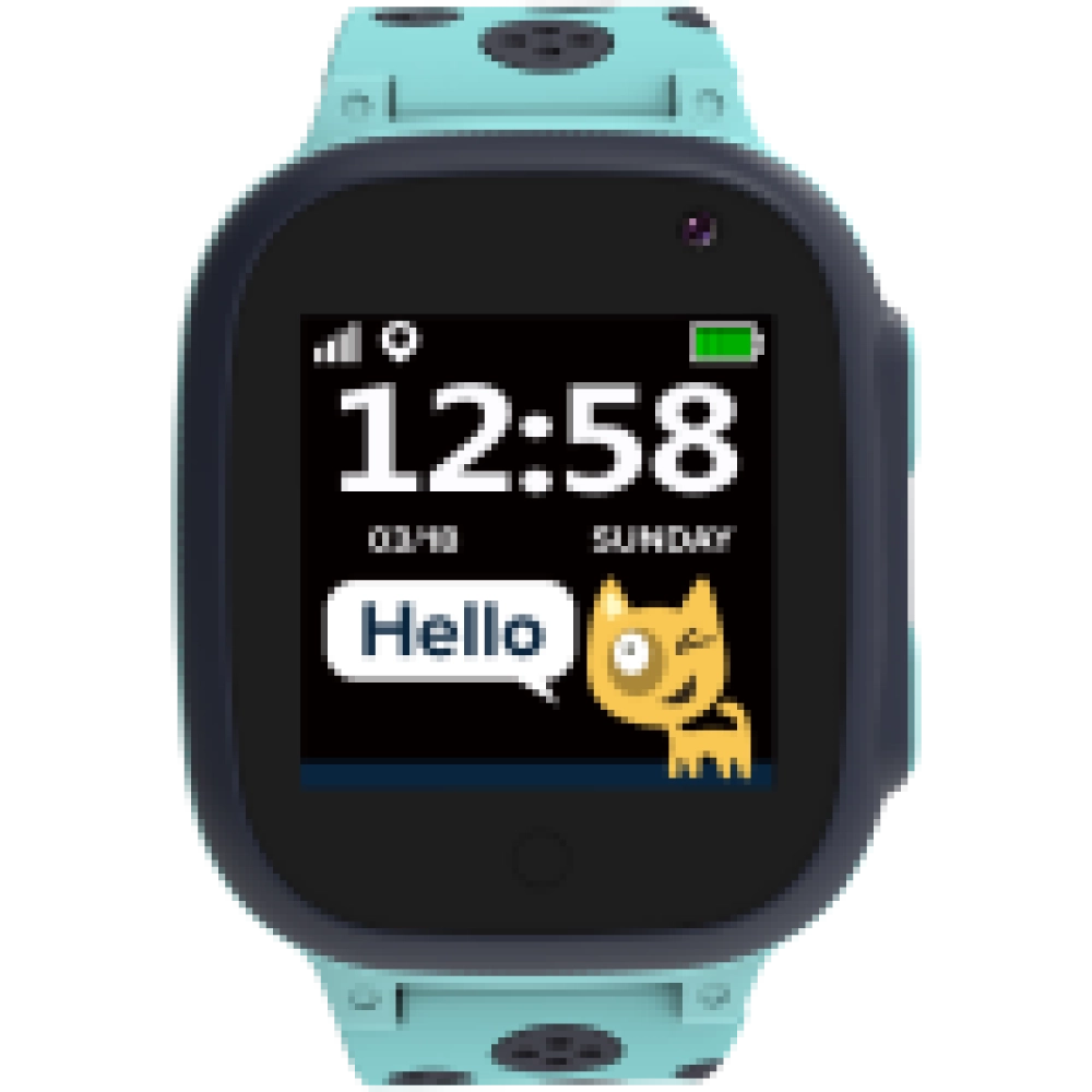 CANYON Sandy KW-34, Kids smartwatch, 1.44 inch colorful screen,  GPS function, Nano SIM card, 32+32MB, GSM(850/900/1800/1900MHz), 400mAh battery, compatibility with iOS and android, Blue, host: 52.9*40.3*14.8mm, strap: 230*20mm, 42g