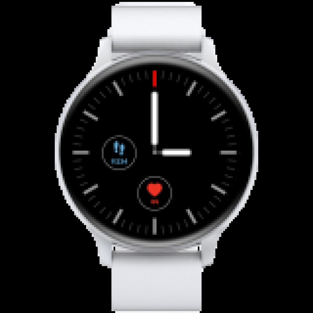 CANYON Badian SW-68, Smartwatch, Realtek 8762CK, 1.28''TFT 240x240px; RAM : 160KB,  Lithium-ion polymer battery, 3.7V 190mAh Include, Silver Zinc alloy middle frame + plastic bottom case+ white Silicone strap + silver strap buckle, 44.9x 10.9mm, strap: 20