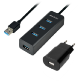 I/O HUB USB3.0 4PORT CHARGING/W/AC 1.2M HUE-S2BP AXAGON