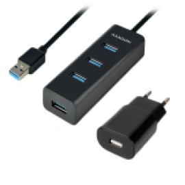 I/O HUB USB3.0 4PORT CHARGING/W/AC 1.2M HUE-S2BP AXAGON