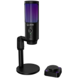 LORGAR SMP40, RGB Microphone with external mute button and metal stand, Black