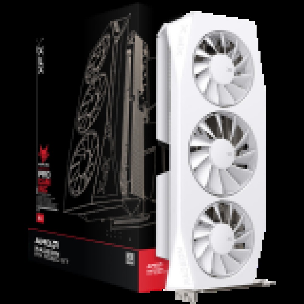 XFX Mercury AMD Radeon RX 9060XT OC White Gaming Edition with 16GB GDDR6 HDMI 2xDP, AMD RDNA 4