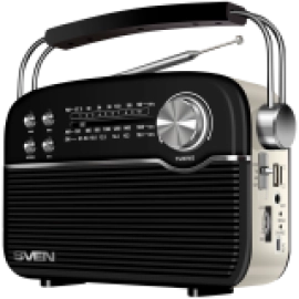 Speaker SVEN SRP-500, black (3W, Bluetooth,FM/AM/SW, USB, microSD, AUXt, battery)