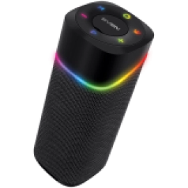 2.0 portable speaker SVEN PS-155, black, power output 2x5 W (RMS), TWS, Bluetooth, FM, USB, lithium battery