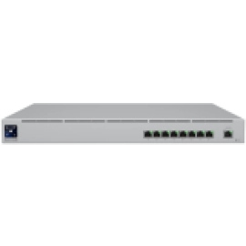 Ubiquiti USW-Mission-Critical switch with integrated 368Wh Lithium-ion battery, capable of providing uninterruptible power for 8 devices.