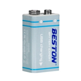 Rechargeable 9V batterry with USB C, 1000mAh, Li-Ion