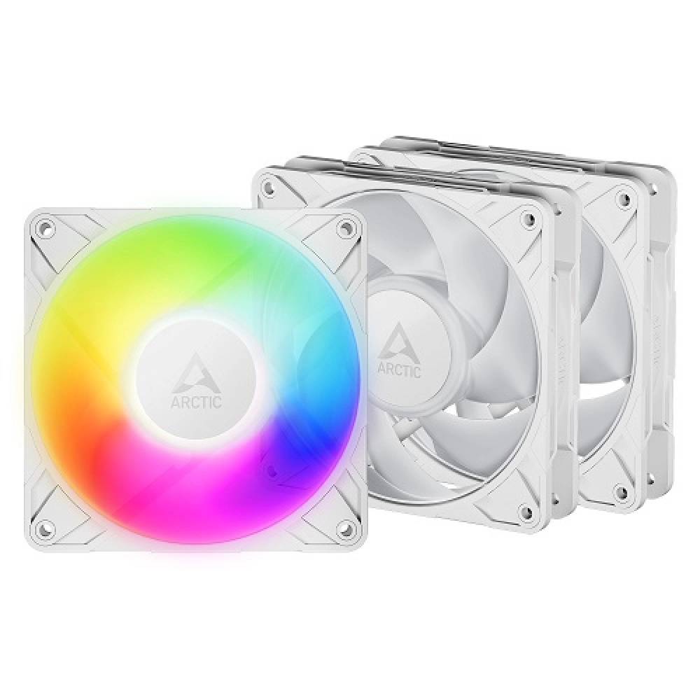 ARCTIC P12 PRO PWM PST A-RGB High-Performance Fans, 4-pin, 120mm, 3pcs (White)