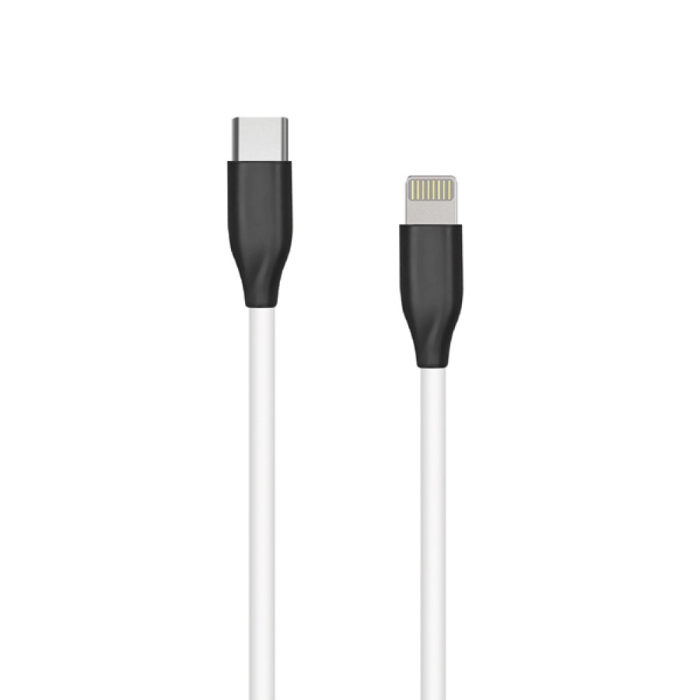 Silicone Cable USB Type C- Lightning, 2m (white)