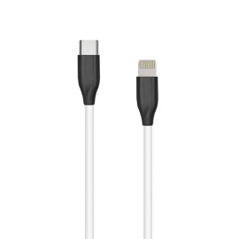 Silicone Cable USB Type C- Lightning, 2m (white)