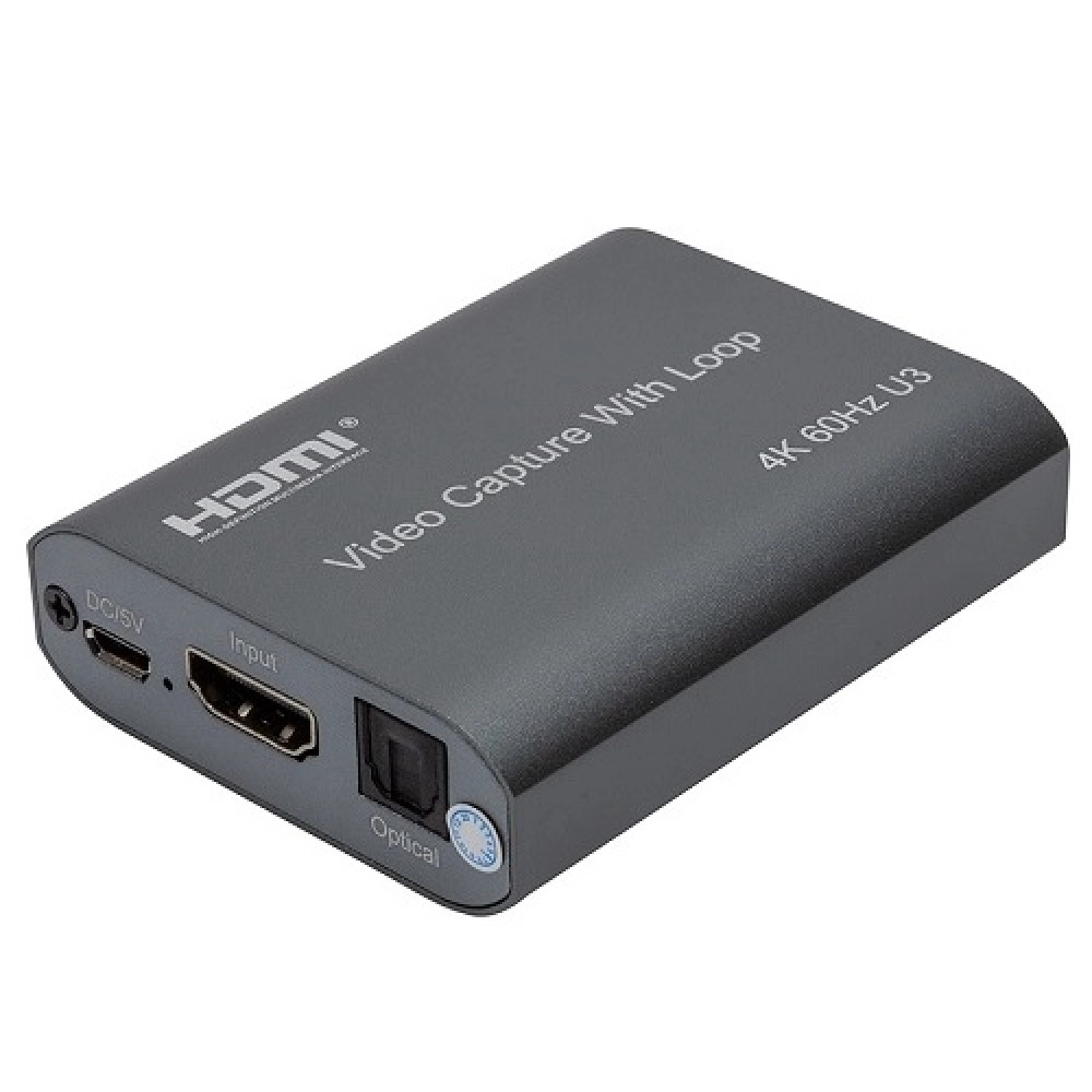 Video Capture with Loop HDMI USB3.0, 4K 60Hz