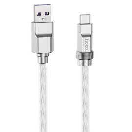 Silicone Cable HOCO Type-A - Type-C, 100W, transparent, 1m
