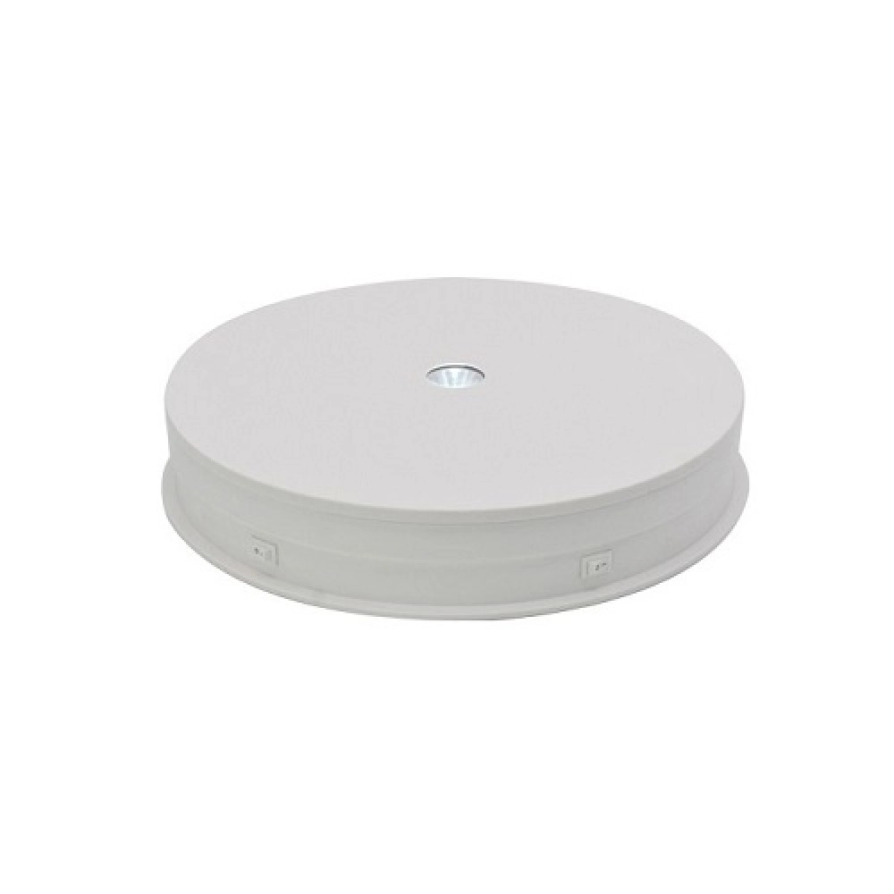 LED Rotating Turn-Table Display Stand,  Round 30cm, White