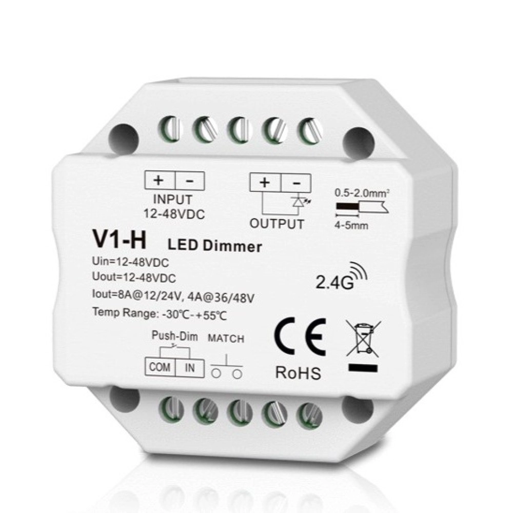 V1-H Controller, 12-48V, 1x 8A, Push-Dimm