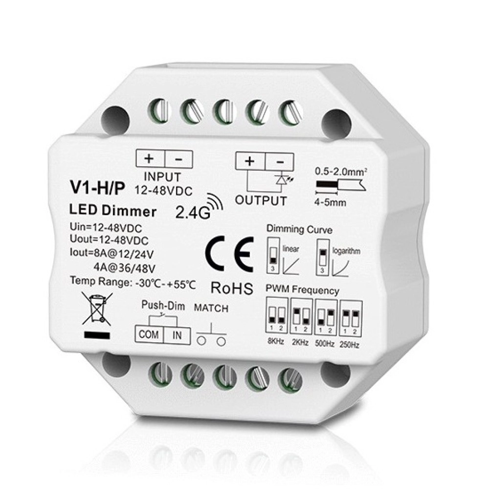 V1-H/P Controller, 12-48V, 1x 8A, Push-Dimm