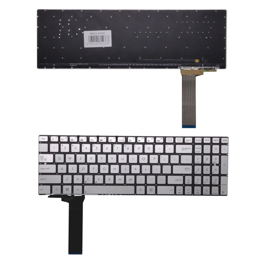 Keyboard ASUS N550J, US (silver)
