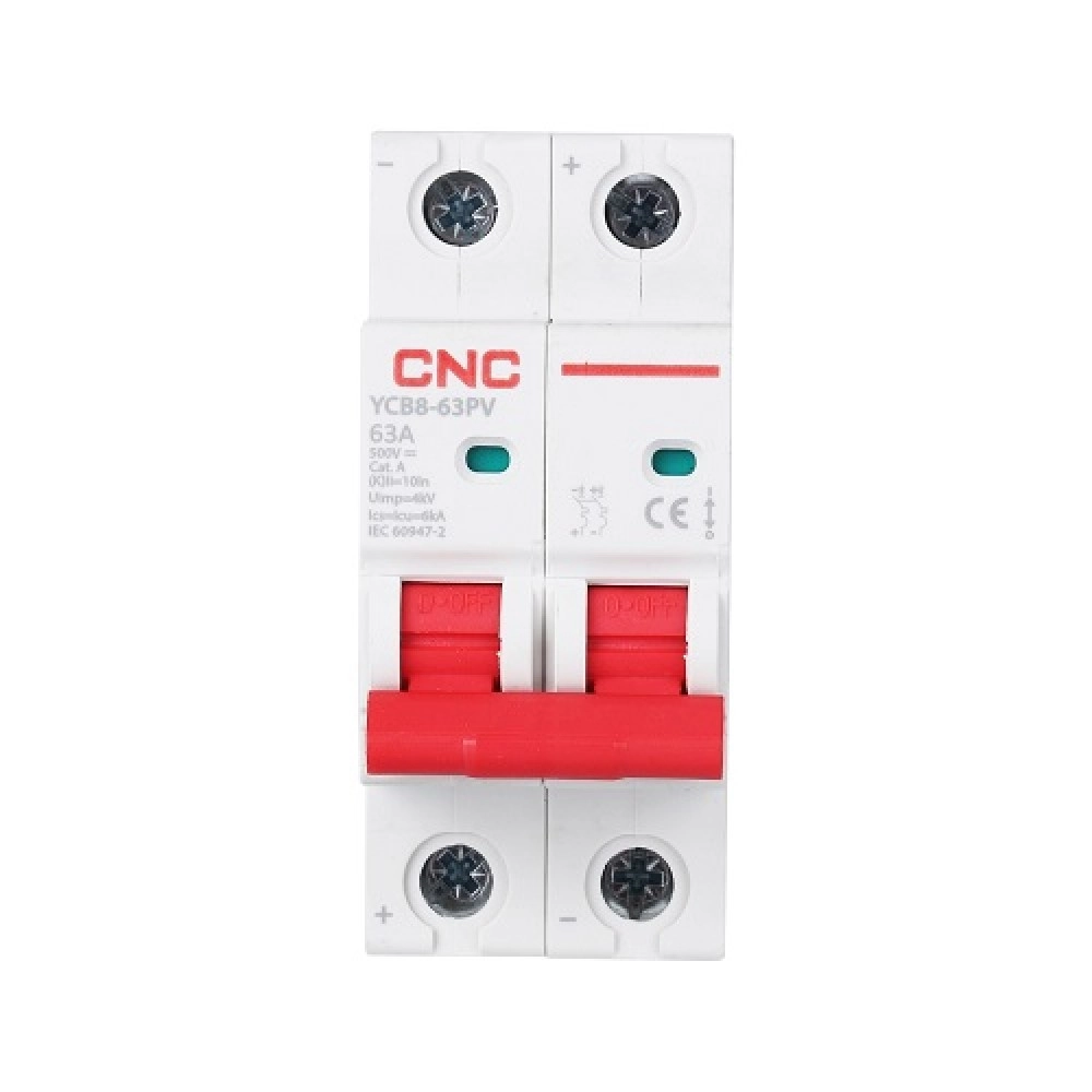 DC Miniature Circuit Breaker, 2P, 63A, Cat.A, 500VDC, 6kA
