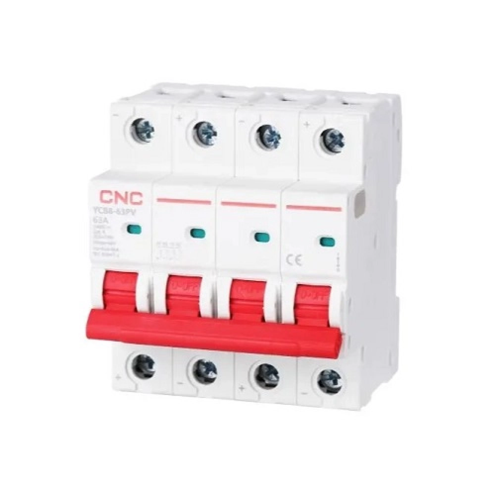 DC Miniature Circuit Breaker, 4P, 63A, Cat.A, 1000VDC, 6kA
