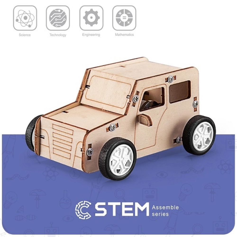 Wooden Assembly Kit Pull the Car, STEM Educational Toy                                              