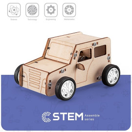 Wooden Assembly Kit Pull the Car, STEM Educational Toy                                              