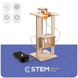 Wooden Assembly Kit Elevator, STEM Educational Toy                                                  