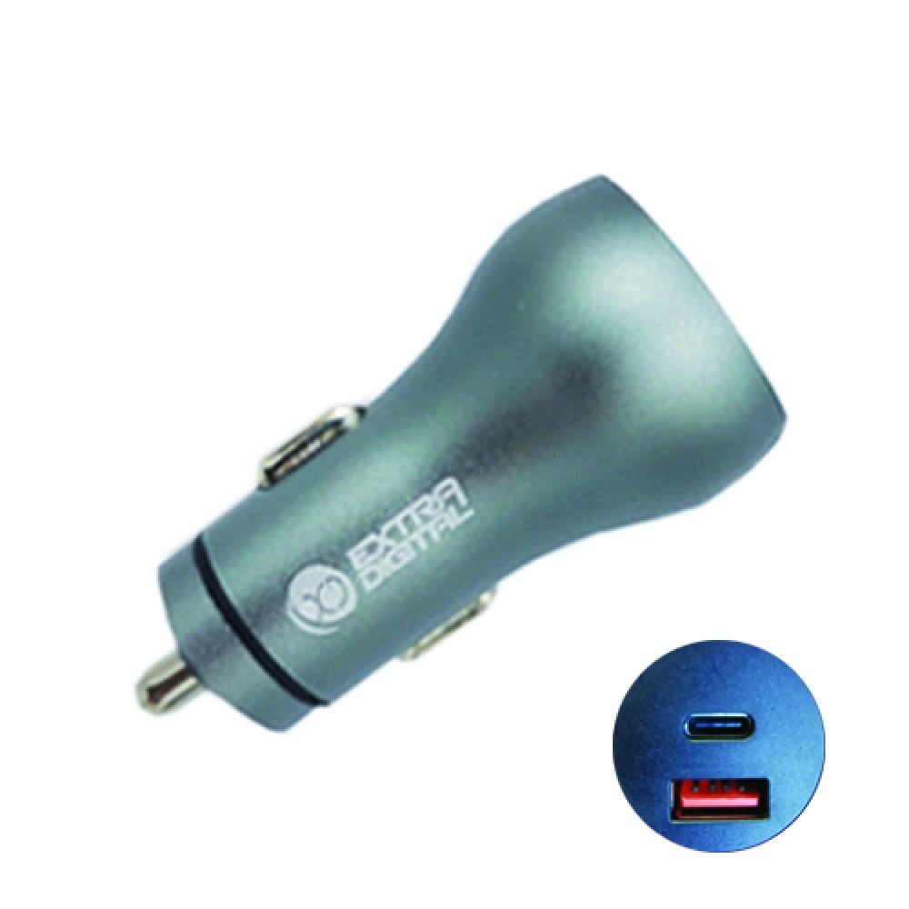 Car Charger USB 3.0+ Type C: 12-24V, 36W, QC3.0+ PD