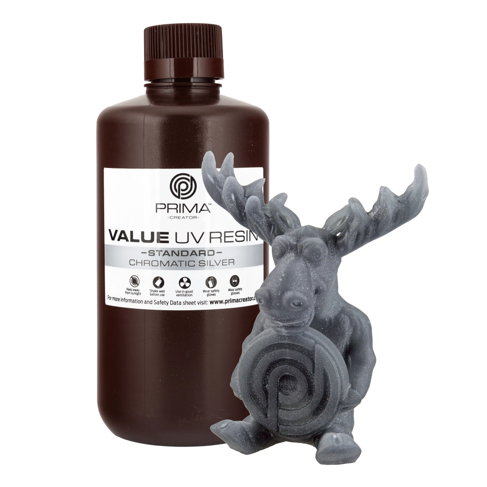 PrimaCreator Value UV / DLP Resin - 1 kg - Chromatic Silver