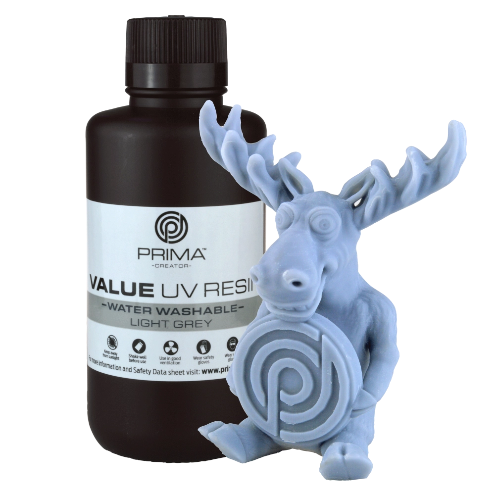 PrimaCreator Value Water Washable UV Resin - 500 g - Light Grey