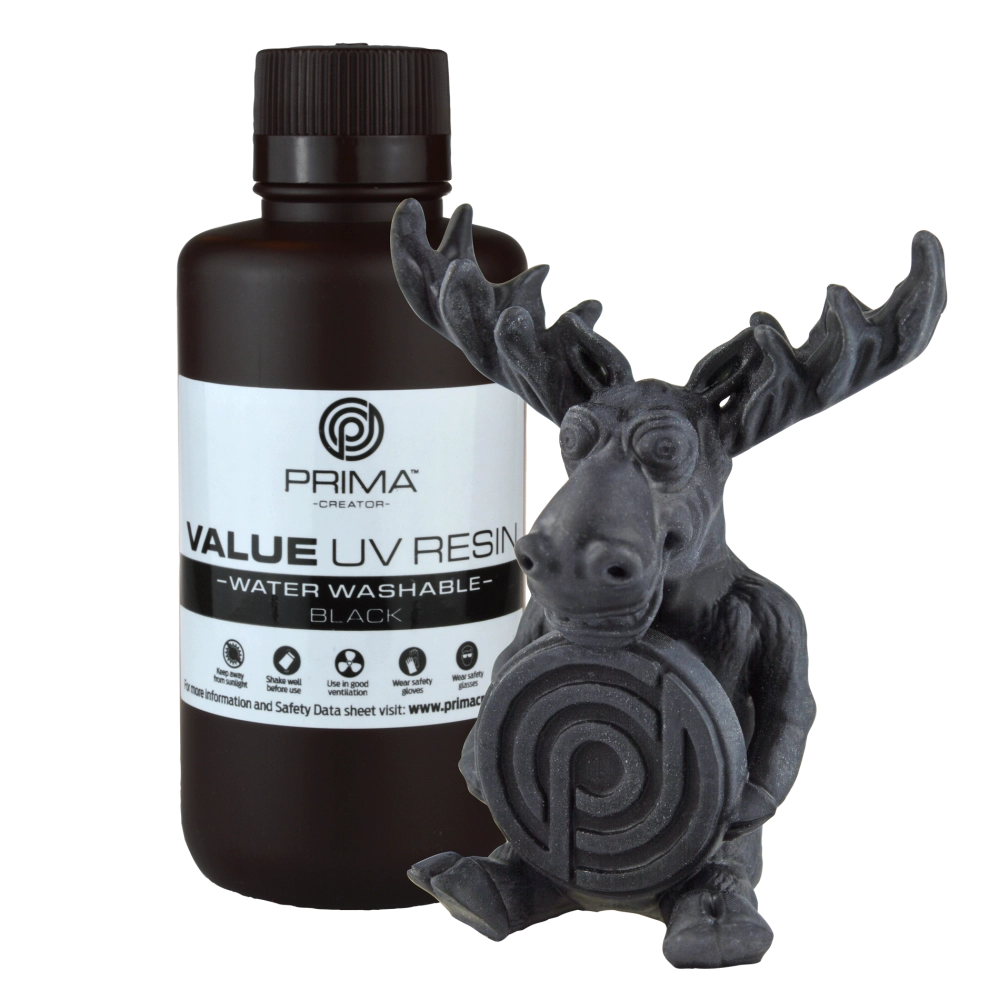 PrimaCreator Value Water Washable UV Resin - 500 g - Black